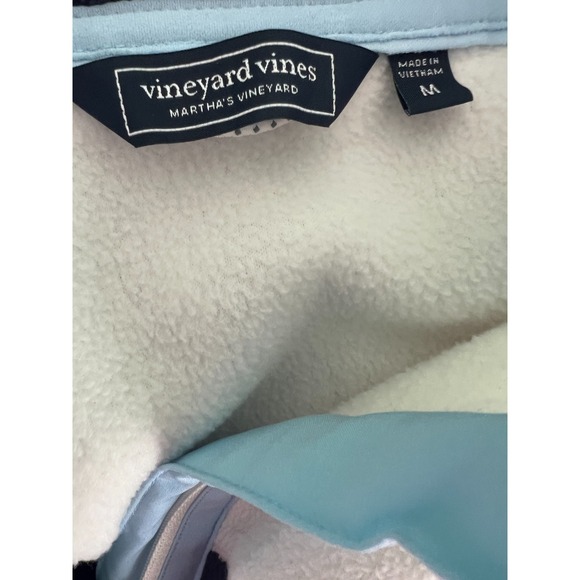 Vineyard Vines Women's Blue Harbor Fleece Quarter Zip Fleece Shell Logo Size M - Picture 3 of 5